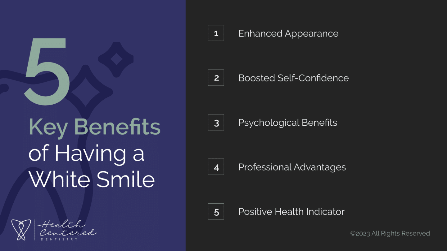 5 key benefits of having a white smile infographic