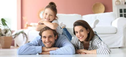 Smiling family with periodontal disease