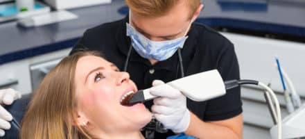 Dentist using the newest dental technology