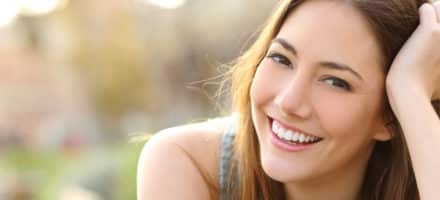 Woman with healthy teeth smiling